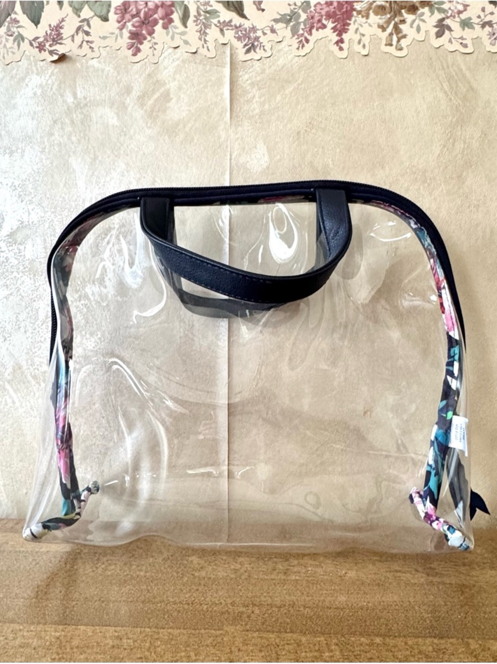 Vera Bradley Large Clear Cosmetic Bag in Garden Grove